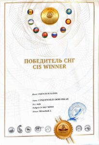 Сертификат «Победитель СНГ», CINQ ÉTOILES D'OR OSKAR