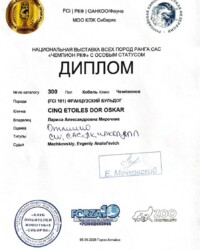 Диплом Оскара, выставка ранга ЧРКФ, Горно-Алтайск, 5 сентября 2026
